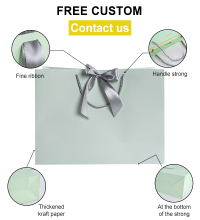 Premium siyah kurdele fiyonklu kağıt hediye poşetleri kendi logonuzla alışveriş çantası