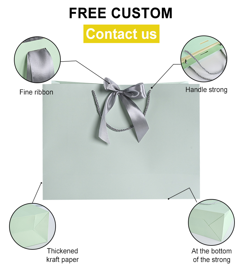 Premium siyah kurdele fiyonklu kağıt hediye poşetleri kendi logonuzla alışveriş çantası