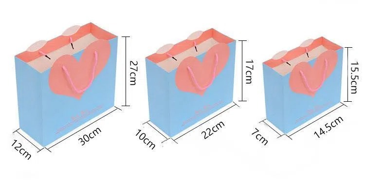 Heart Shape Wedding halloween candy Gift Paper Bag Packaging With Cotton Handles