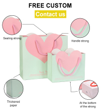 Heart Shape Wedding halloween candy Gift Paper Bag Packaging With Cotton Handles