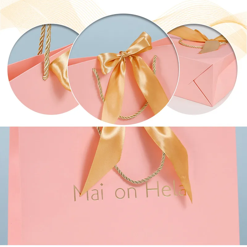 Papier de sacs à provisions de cadeau d'artisanat de couleur de logo imprimé par taille faite sur commande