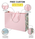 Printed euro tote bag custom packaging shopping gift paper bag with ribbon bow