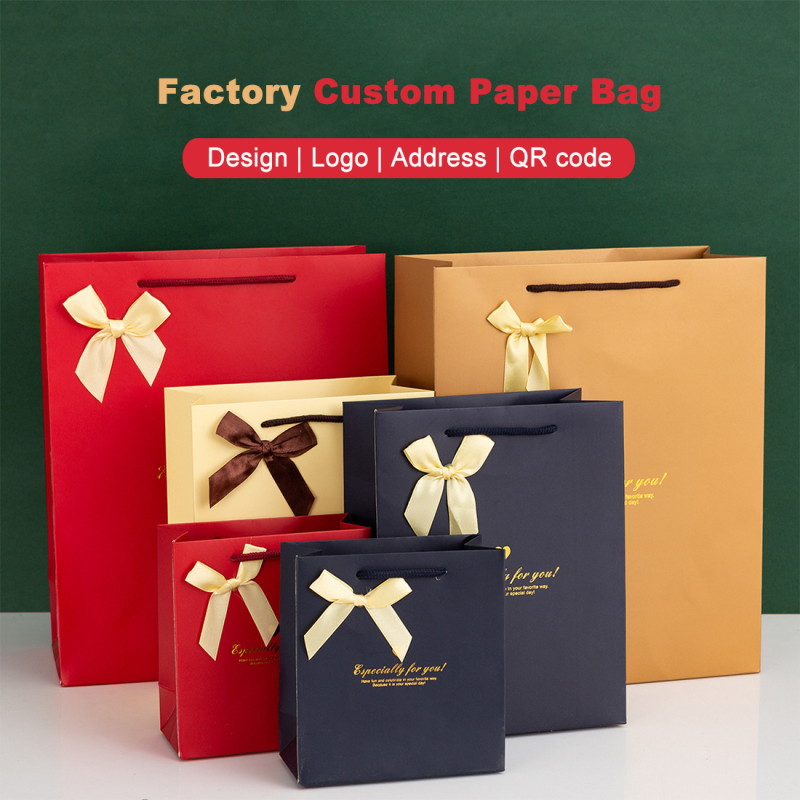 Taille personnalisée bijoux colorés shopping sacs-cadeaux en papier a4 avec logo