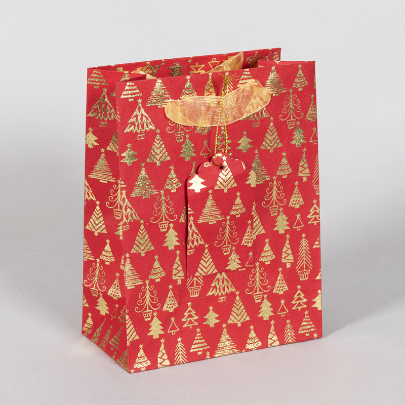 Kırmızı noel selofan sarma mevcut hediye paskalya sepetleri alışverişi için kağıt torba paketleme