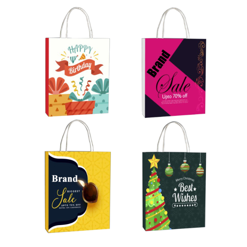 Kraft blanc merci shopping sac en papier cadeau cosmétique saint valentin