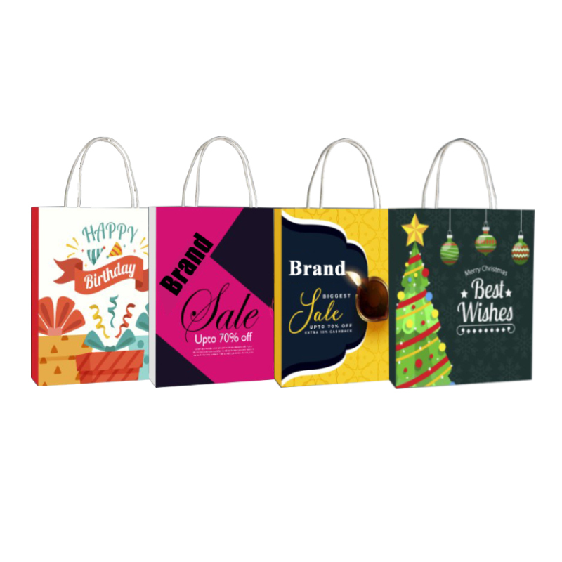 Kraft blanc merci shopping sac en papier cadeau cosmétique saint valentin