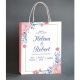 White kraft thank you shopping cosmetic valentines day gift paper bag