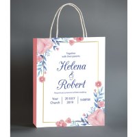 Kraft blanc merci shopping sac en papier cadeau cosmétique saint valentin