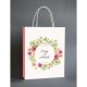 White kraft thank you shopping cosmetic valentines day gift paper bag