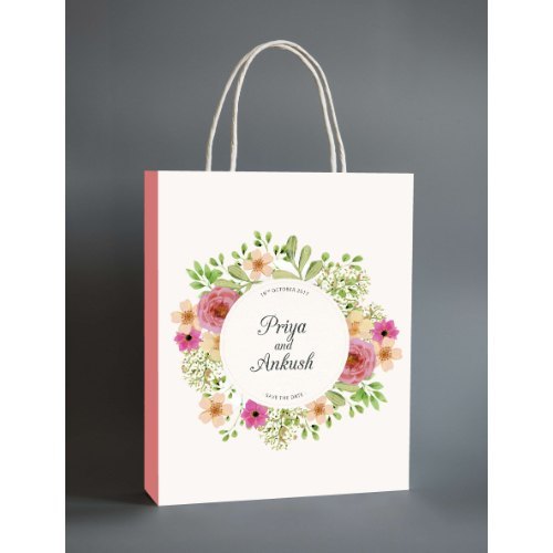 Kraft blanc merci shopping sac en papier cadeau cosmétique saint valentin