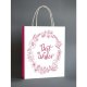Sacchetto di carta regalo cosmetico per San Valentino grazie allo shopping in kraft bianco