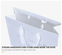 Sacs cadeaux personnalisés en papier blanc avec logo et poignée pour vêtements