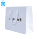 Bolsas de regalo de compras de papel blanco personalizadas con logo y asa para ropa