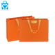 オレンジリボンハンドルジュエリートートショッピング梱包紙袋リボン付き