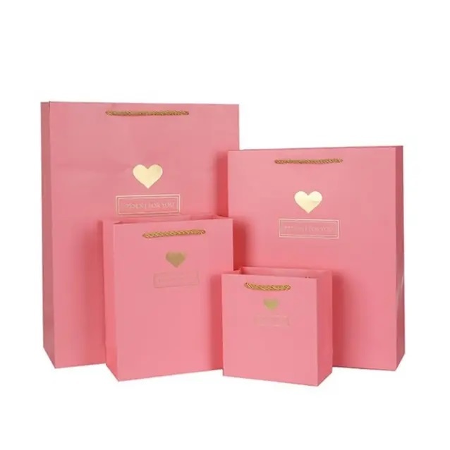 Taille personnalisée sacs en papier kraft rouge bleu blanc noir luxe shopping sac en papier sac de mariage cadeau sac en papier