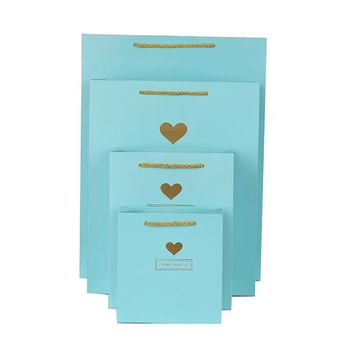 Taille personnalisée sacs en papier kraft rouge bleu blanc noir luxe shopping sac en papier sac de mariage cadeau sac en papier