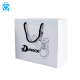 Custom white luxury clothes packaging bags and tags for small businesses recycled shopping paper bag with logo ribbon handle