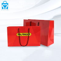 Grand cadeau d'épicerie réutilisable rouge personnalisé merci sacs d'emballage de vêtements sacs en papier d'art avec logo personnalisé