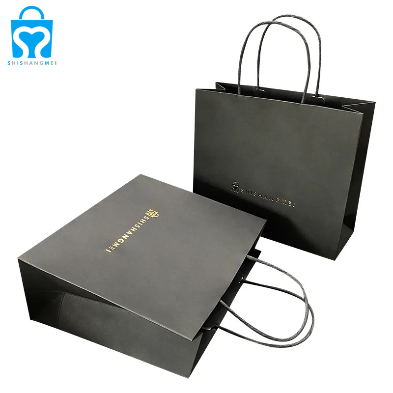 oem personnalisé prix de gros cosmétique emballage personnalisé sac à provisions papier avec poignée logo cadeau sac logo pour les entreprises