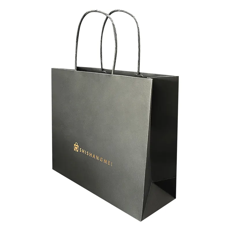 oem personnalisé prix de gros cosmétique emballage personnalisé sac à provisions papier avec poignée logo cadeau sac logo pour les entreprises