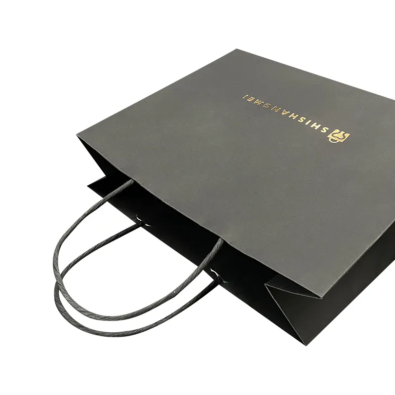 oem personnalisé prix de gros cosmétique emballage personnalisé sac à provisions papier avec poignée logo cadeau sac logo pour les entreprises