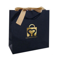 Petit sac en papier imprimé personnalisé avec logo sac cadeau logo bijoux cosmétique cadeau vêtements shopping sac en papier sans poignées