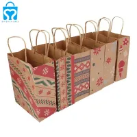 vente directe prix raisonnable produit personnalisé kraft brun artisanat cadeau shopping détail fourre-tout papier cadeau sacs de transport support avec poignée