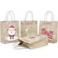 vente directe prix raisonnable produit personnalisé kraft brun artisanat cadeau shopping détail fourre-tout papier cadeau sacs de transport support avec poignée
