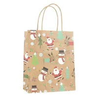 vente directe prix raisonnable produit personnalisé kraft brun artisanat cadeau shopping détail fourre-tout papier cadeau sacs de transport support avec poignée