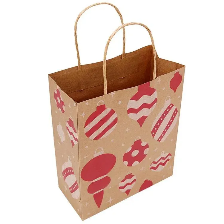 vente directe prix raisonnable produit personnalisé kraft brun artisanat cadeau shopping détail fourre-tout papier cadeau sacs de transport support avec poignée