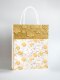 Bonito pequeno presente de papel de natal joias kraft craft fundo quadrado papel doce café chá porca sacos de comida com alças para festas