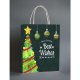 Carino piccolo regalo di carta natalizia gioielli kraft artigianale fondo quadrato carta caramelle caffè tè noci buste per alimenti con manici per feste