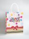 Cute small christmas paper gift jewelry kraft craft square bottom paper candy coffee tea nut food bags with handles for parties