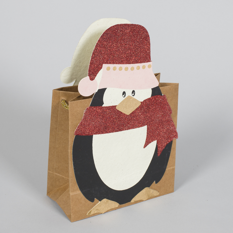 Eco-friendly brown kraft printed square mini paper gift bag party new accessories shopping bag with your own logo handles