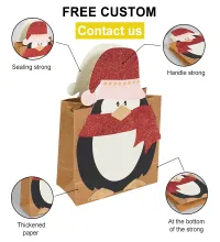 Mini sac cadeau en papier carré imprimé kraft brun respectueux de l'environnement avec vos propres poignées de logo