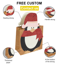 Eco-friendly brown kraft printed square mini paper gift bag party new accessories shopping bag with your own logo handles