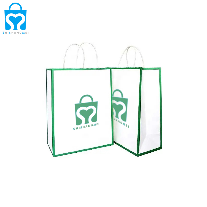 Gros personnalisé impression cosmétique vêtements jewerly papier papier kraft sac oem shopping cadeau sac en papier avec logo poignée torsadée