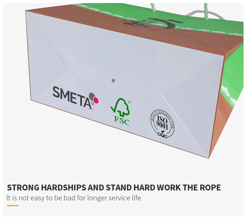 Sac d'emballage en papier d'art à poignée torsadée de marque fantaisie réutilisable de luxe sur mesure avec impression de logo