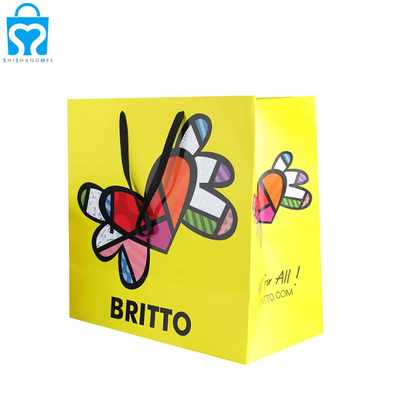 Sac à provisions avec votre propre logo personnalisé sacs en papier d'épicerie imprimés vêtements recyclés biodégradables chaussures emballage sac en papier