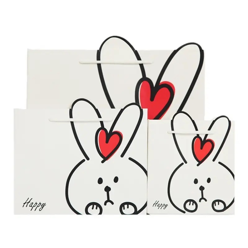 Sac à provisions en papier imprimé de luxe personnalisé mini petit dessin animé cadeau artisanat sac d'emballage au détail avec logo pour l'emballage