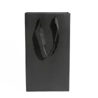 Bolsas de papel de regalo de vino tinto con protección artesanal negra de superficie industrial personalizada para botellas de vino bolsa en caja de vino