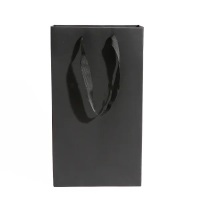 Surface industrielle personnalisée noir artisanat protection rouge vin cadeau papier fourre-tout sacs en papier pour bouteilles de vin sac dans la boîte vin