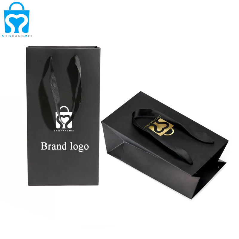 Surface industrielle personnalisée noir artisanat protection rouge vin cadeau papier fourre-tout sacs en papier pour bouteilles de vin sac dans la boîte vin