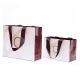 Custom luxury brand purple surface colorful tote cardboard packaging craft art paper gift boutique shopping bags with handle