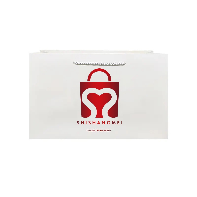 Impression personnalisée logo emballage vêtements cadeau sac shopping sacs et étiquettes en papier blanc avec votre propre logo recyclable