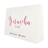 Impression personnalisée logo emballage vêtements cadeau sac shopping sacs et étiquettes en papier blanc avec votre propre logo recyclable