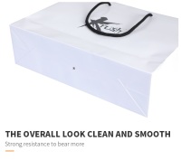 Özel beyaz lüks paket servisi olan restoran alışveriş çantası hediye premium craft kart paketi kağıt çantalar sac cadeau kişisel avec logo baskılı