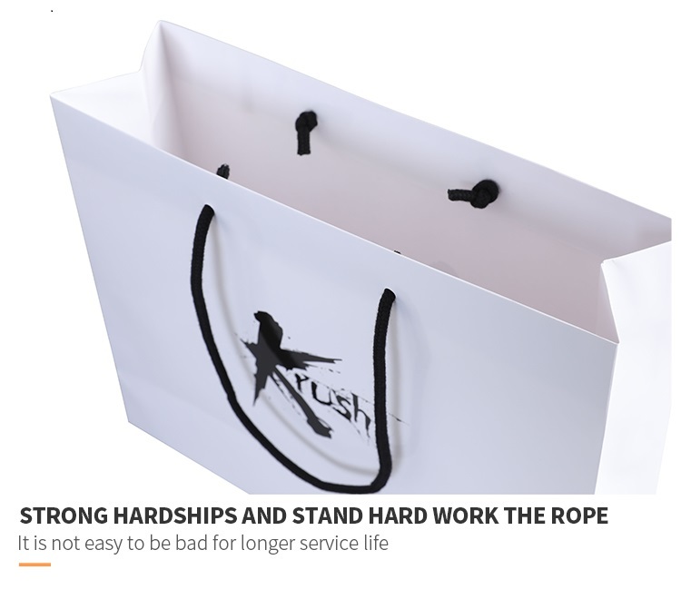 Özel beyaz lüks paket servisi olan restoran alışveriş çantası hediye premium craft kart paketi kağıt çantalar sac cadeau kişisel avec logo baskılı