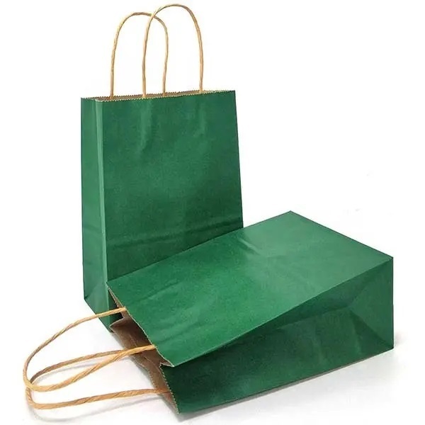 Fabricant personnalisé prix raisonnable réutilisable plaine violet rouge papier kraft shopping shopper sacs d'emballage avec logos imprimés