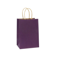Fabricant personnalisé prix raisonnable réutilisable plaine violet rouge papier kraft shopping shopper sacs d'emballage avec logos imprimés